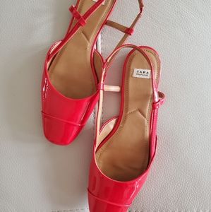 Brand new Zara red slingback flats